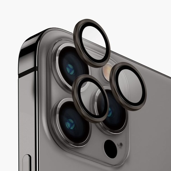 Miếng dán camera cho iPhone 15 Pro Max OPTIX NHÔM UNIQ Xám